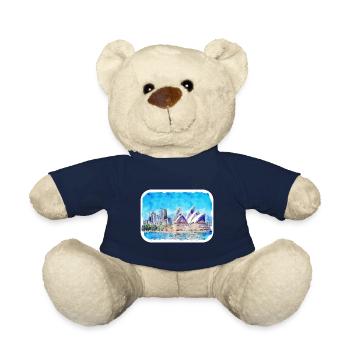 Sydney Australie Aquarelle Esquisse Dessinée Illustrat - Nounours - bleu marine - Devant