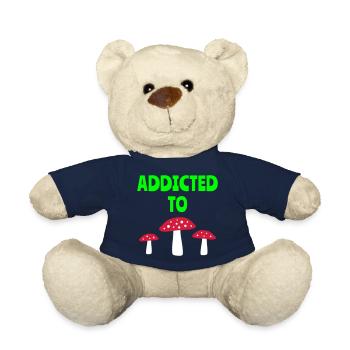 Addicted to fly agarics (three fly agarics) - Teddy Bear - french navy - Front