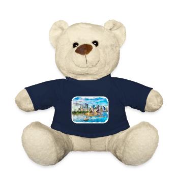 Sydney Australie Aquarelle Esquisse Dessinée Illustrat - Nounours - bleu marine - Devant