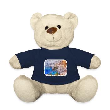 Malta Landmark Watercolor Sketch Paint Illustratio - Teddy Bear - french navy - Front