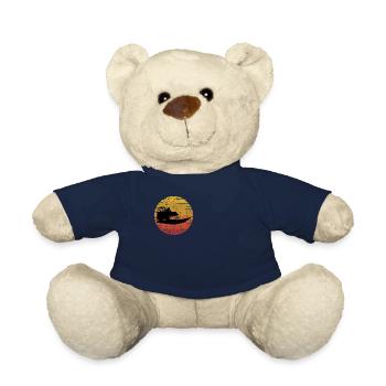 Vintage Rétro Airboat Fanboat Airboating Planeboat - Nounours - bleu marine - Devant