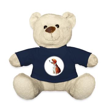 Deutsche Bracke Dog Aquarell Skizze Illustration - Teddy - French Navy - Vorne