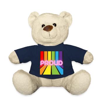 proud pride lgbt lgbtqi - Nounours - bleu marine - Devant