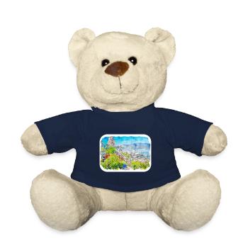 Quebec Kanada Aquarell Skizze gezeichnete Illustration - Teddy - French Navy - Vorne