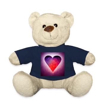 Heart Abstract Photorealistic VII - Teddy Bear - french navy - Front