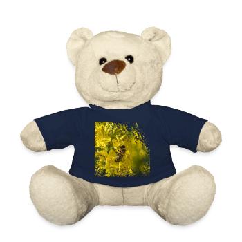 Abeille sur fleur de colza - Nounours - bleu marine - Devant