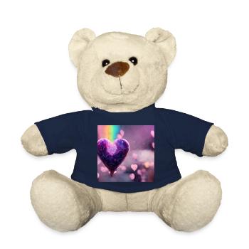 Lila Regenbogen Herz - Teddy - French Navy - Vorne