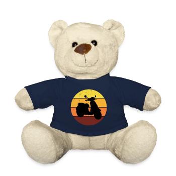 Roller Fahrer Roller Motorrad Vintage Retro - Teddy - French Navy - Vorne