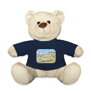 Vienna Austria Watercolor Sketch Painting - Teddy Bear - french navy - Front