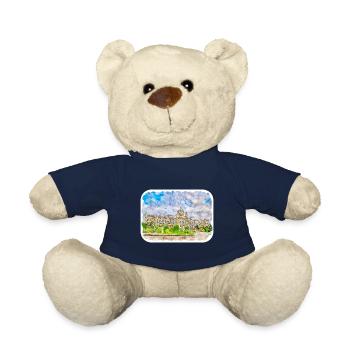 Vienna Austria Watercolor Sketch Painting - Teddy Bear - french navy - Front