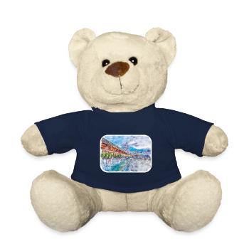 Luzern Schweiz Aquarellskizze gezeichnet Illust - Teddy - French Navy - Vorne