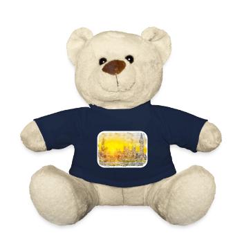 England UK Aquarell Skizze gezeichnete Illustration - Teddy - French Navy - Vorne