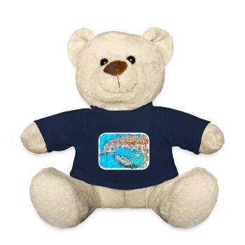 Kroatien Aquarellskizze Handgezeichnete Illustration - Teddy - French Navy - Vorne