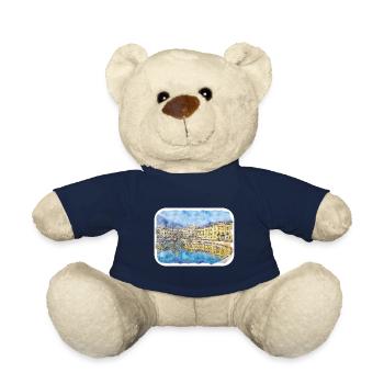 Vienna Austria Watercolor Sketch Painting - Teddy Bear - french navy - Front