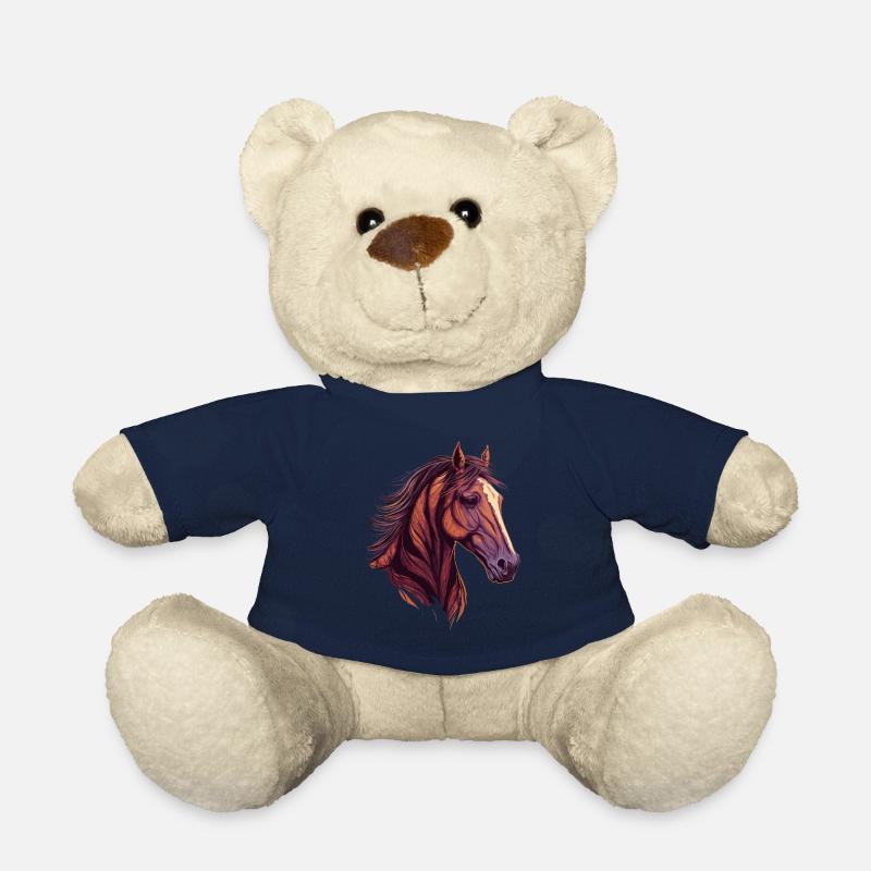 Belle tête de cheval - Nounours - bleu marine
