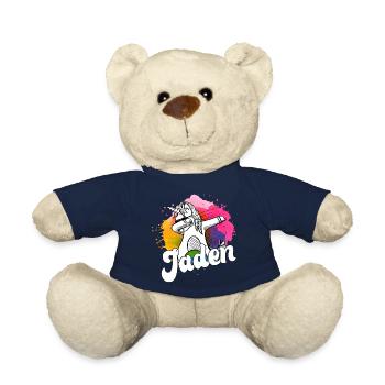 JADEN - Beau nom de garçon avec licorne cool - Nounours - bleu marine - Devant