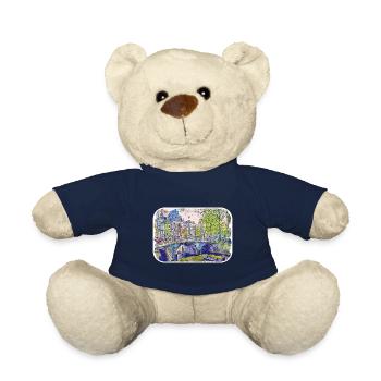 Amsterdam Pays-Bas Aquarelle Dessin - Nounours - bleu marine - Devant