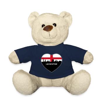 Leicester Angleterre Flag Skyline Souvenir de voyage - Nounours - bleu marine - Devant