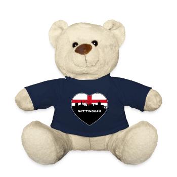 Nottingham England Flagge Skyline Reise Souvenir - Teddy - French Navy - Vorne