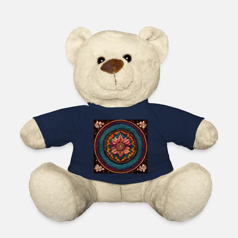 Boho Mandala Abstract - Teddy Bear - french navy