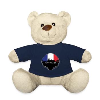 Montpellier France Drapeau Skyline Voyage Silhouette - Nounours - bleu marine - Devant