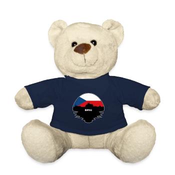 Brno Tchéquie Flag Skyline Silhouette Voyage - Nounours - bleu marine - Devant