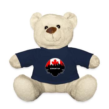 Edmonton Canada Flag Skyline Silhouette Travel - Nounours - bleu marine - Devant