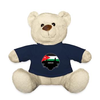 Amman Jordan Flag Skyline Silhouette Voyage - Nounours - bleu marine - Devant