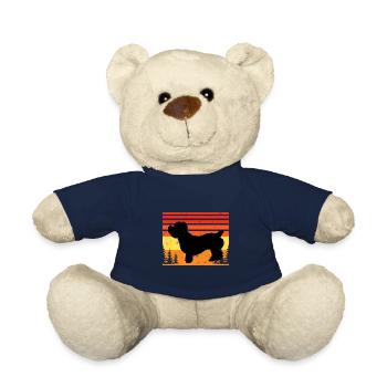 Glen De Imaal Terrier Dog Silhouette Rétro Coucher de Soleil - Nounours - bleu marine - Devant