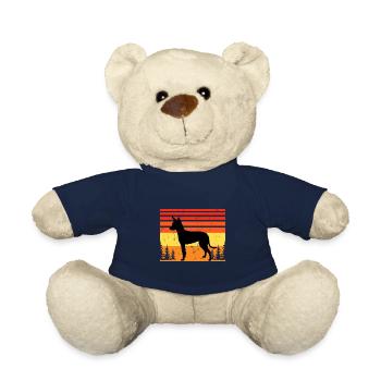 Englisch Toy Terrier Black Tan Hund Silhouette - Teddy - French Navy - Vorne