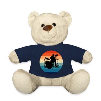 Percussionist Drummer Drums Playing Drums - Teddy Bear - french navy - Front