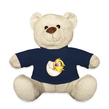 Küken in Eierschale mit Kopfhörern und Häschen - Teddy - French Navy - Vorne