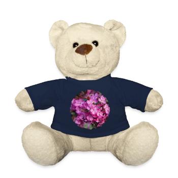 Les fleurs de cerisier rose sont belles à regarder - Nounours - bleu marine - Devant