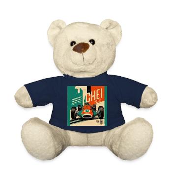 Retro Car Poster Vintage Car Old School - Teddy Bear - french navy - Front