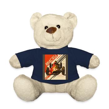 Retro Car Poster Vintage Car Old School - Teddy Bear - french navy - Front
