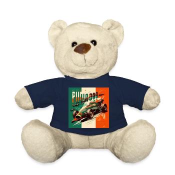 Retro Car Poster Vintage Car Old School - Teddy Bear - french navy - Front
