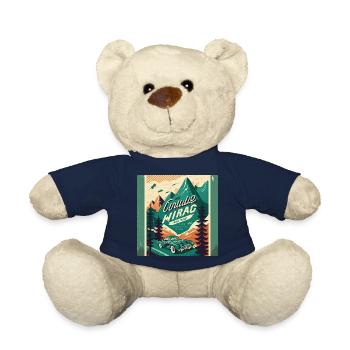 Retro Car Poster Vintage Car Old School - Teddy Bear - french navy - Front