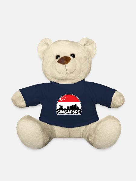 Singapour Singapour Flag Skyline Silhouette Voyage - Nounours - bleu marine