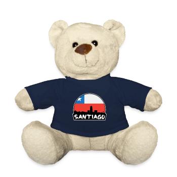 Santiago Chile Flagge Skyline Silhouette Reisen - Teddy - French Navy - Vorne