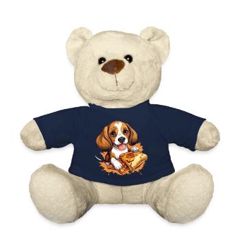 Beagle amateur de pizza : irrésistiblement sucré - Nounours - bleu marine - Devant