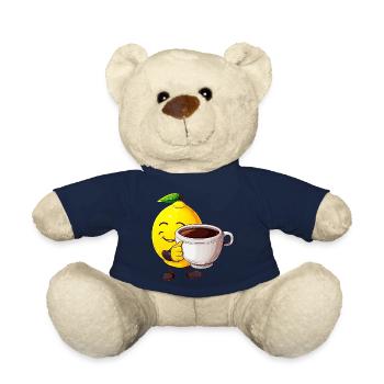 Citrus Coffee Time: Kawaii Lemon apprécie le - Nounours - bleu marine - Devant