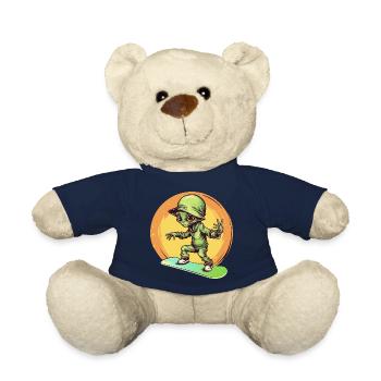 Alien auf dem Space-Skateboard beim Sunset - Teddy - French Navy - Vorne