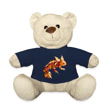 Herbstzauber mit Axolotl: Farbenfrohes Laub und Bl - Teddy - French Navy - Vorne