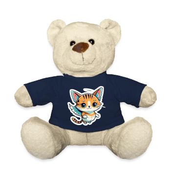 Guardian Angel Cat Spirituality Angel Gift - Teddy Bear - french navy - Front