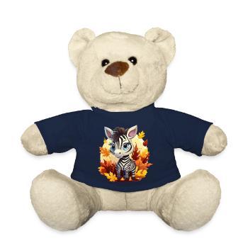 Kawaii-Zebra im Herbst - Teddy - French Navy - Vorne