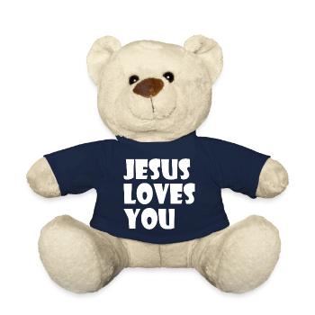 Jesus loves you - Teddy Bear - french navy - Front