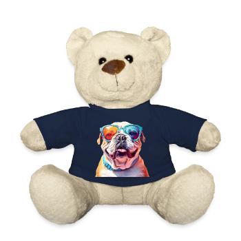 Lunettes de soleil bouledogue français - Nounours - bleu marine - Devant