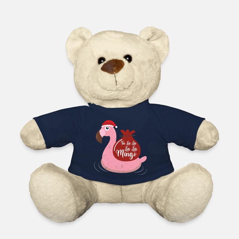 Flamingo Design Lustige Weihnachtspullover - Teddy - French Navy