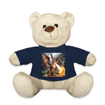 Fire Breathing Bunny Dragon #09 - Teddy Bear - french navy - Front