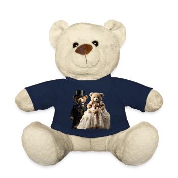 Zwei glücklich frisch verheiratete Bären - Teddy - French Navy - Vorne